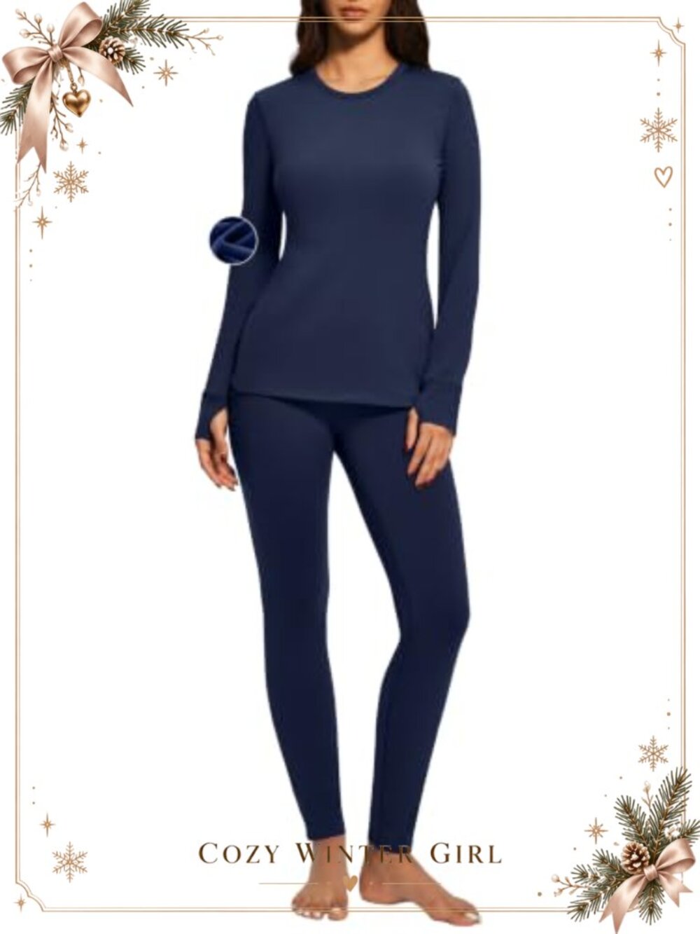 Thermal Underwear Set Fleece Base Layer Long Johns Womens